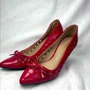 Taiyu, pink Patent Leather Wedge.